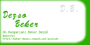 dezso beker business card
